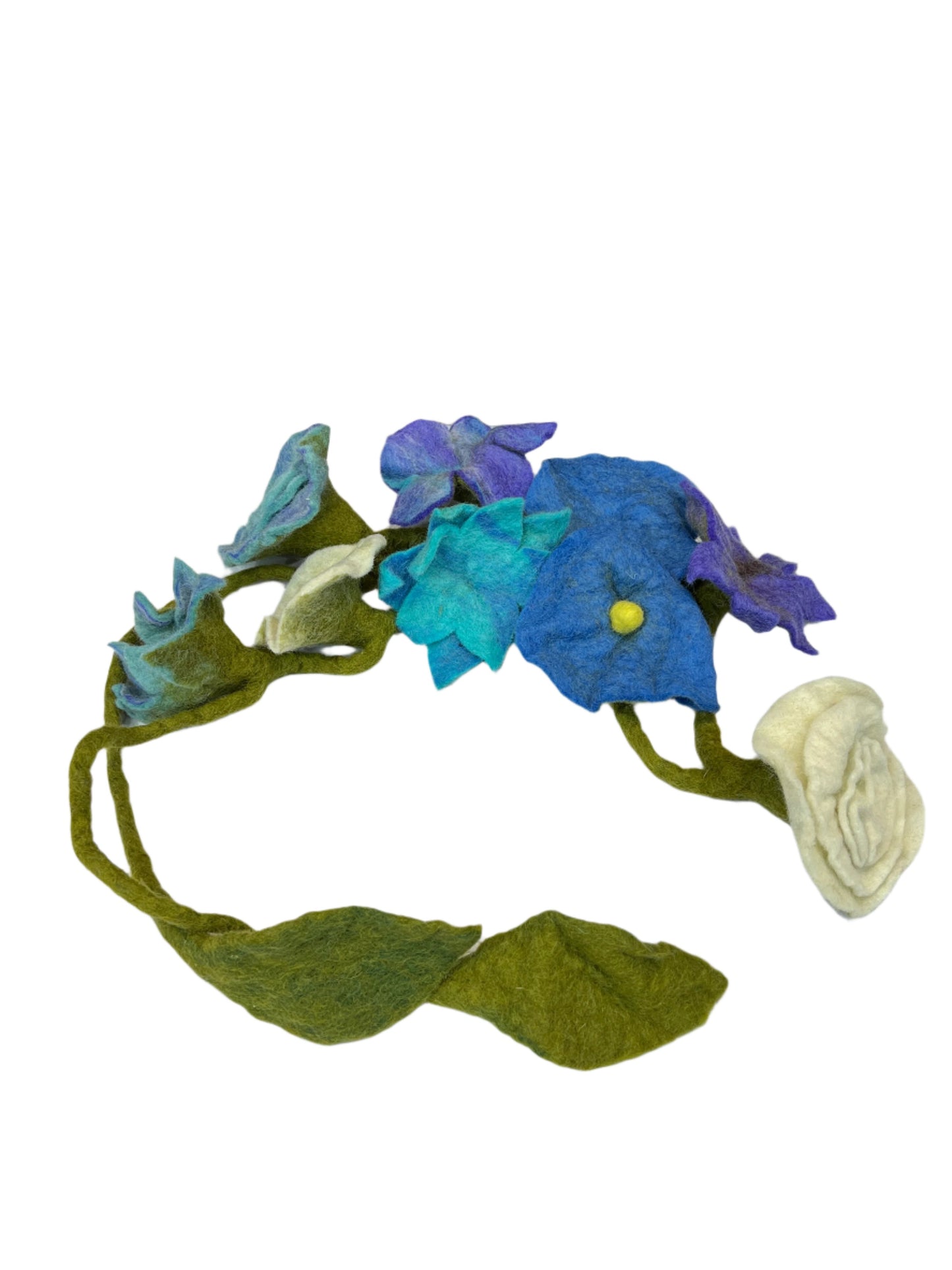 Hand felted Wool Flower Garland
