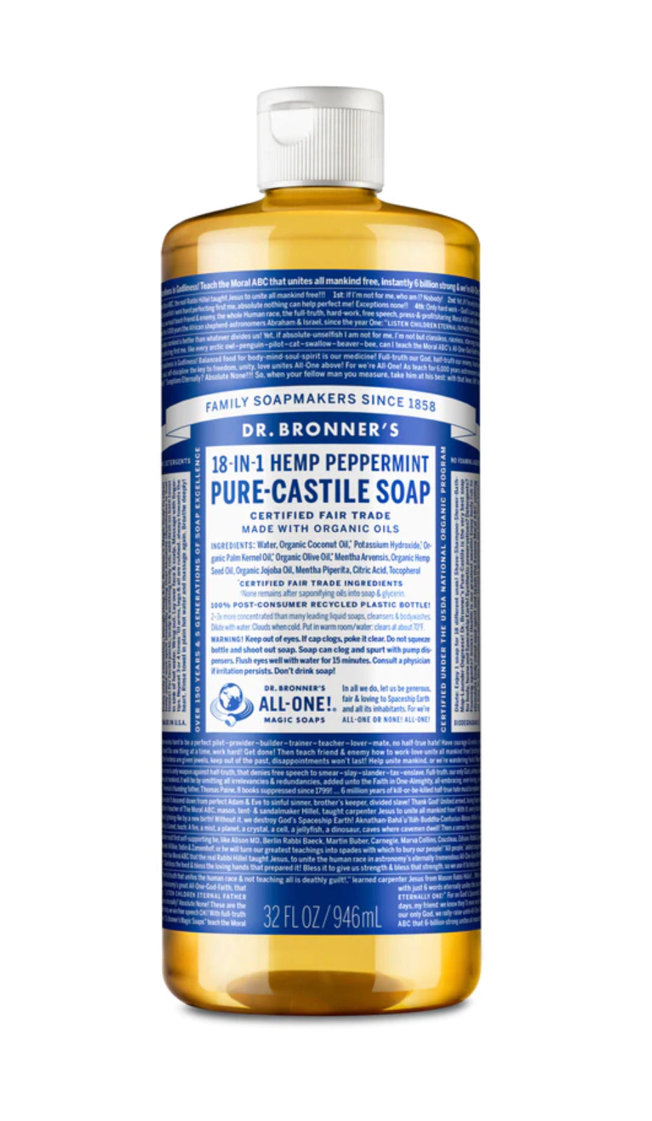 Dr Bronners Pure-Castile Liquid Soap Peppermint