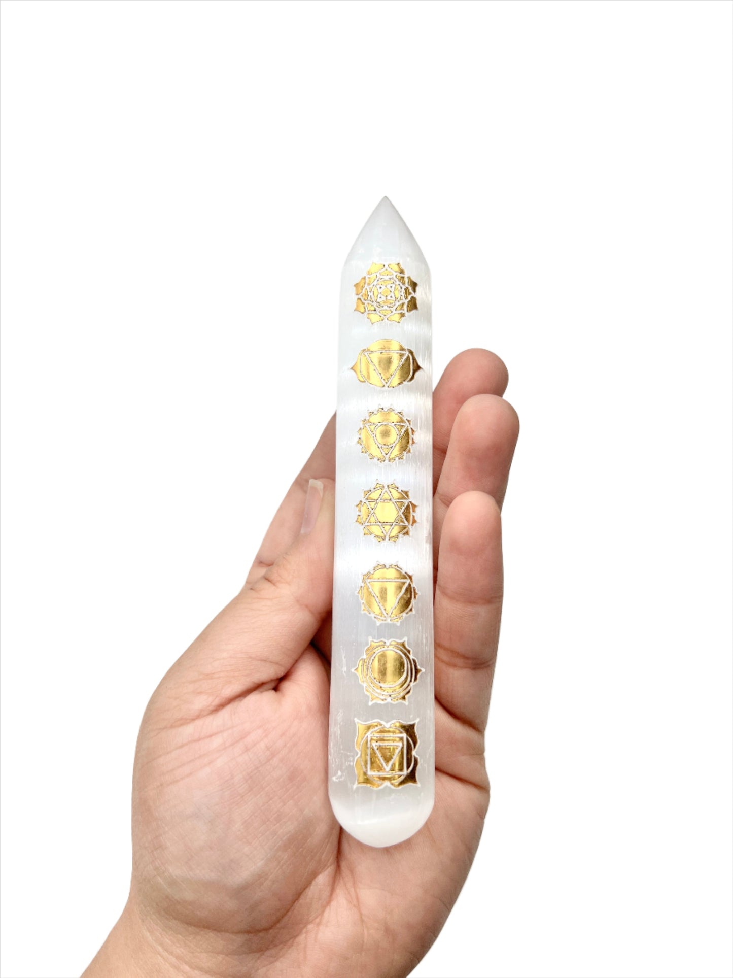 7 Chakra Selenite Wands