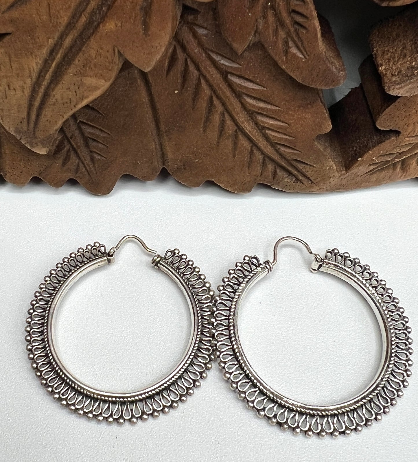 Small Beaded Hoop Earrings