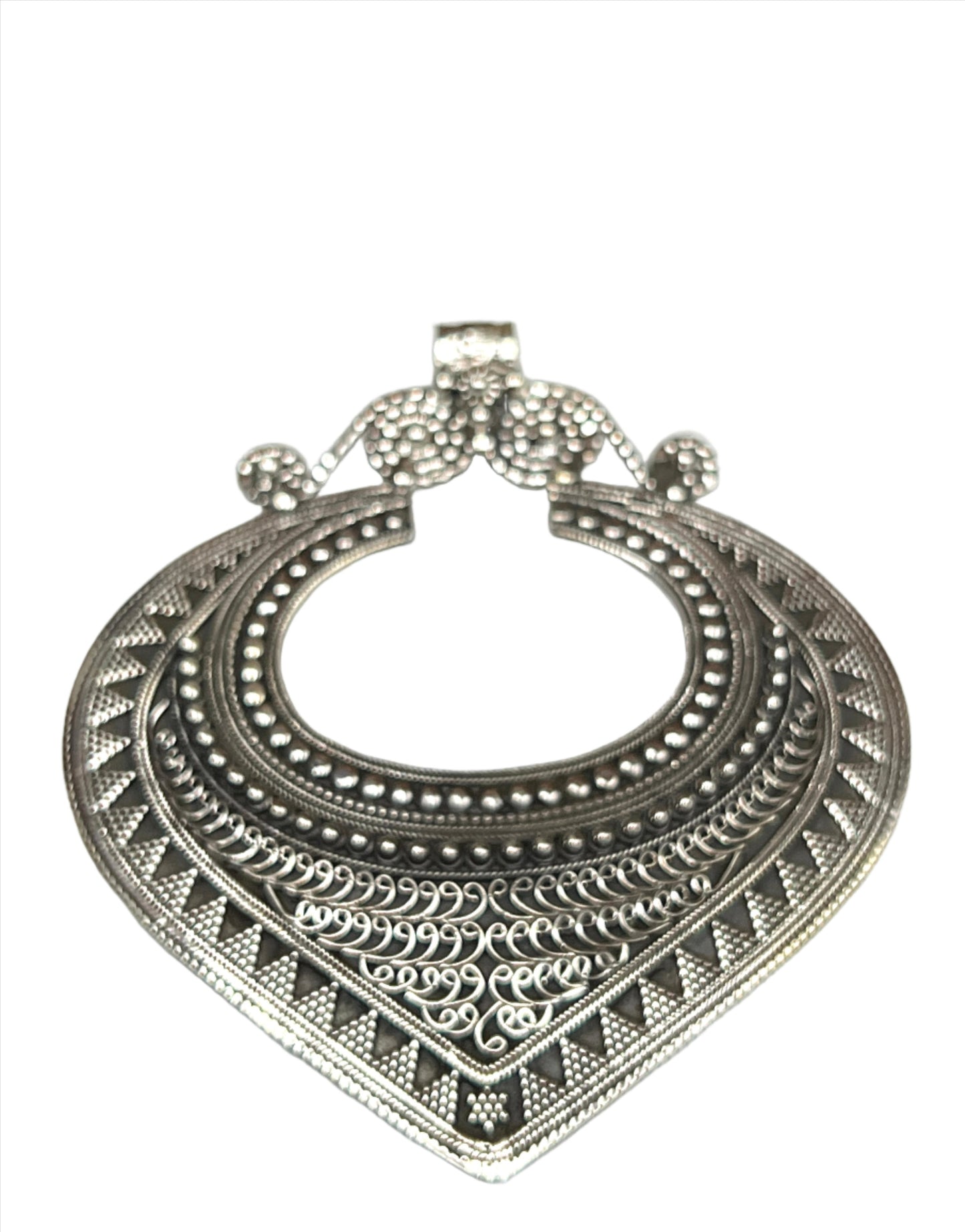 Oxidized Silver Large Tribal Pedants