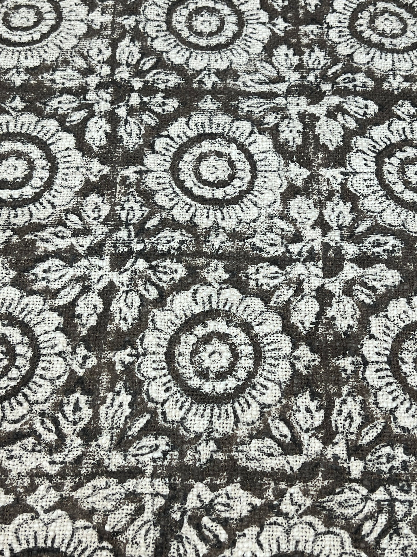 Flower Block Print Foot Stool | Square