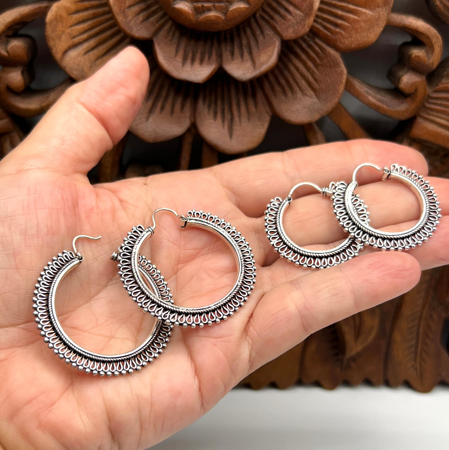 Small Beaded Hoop Earrings