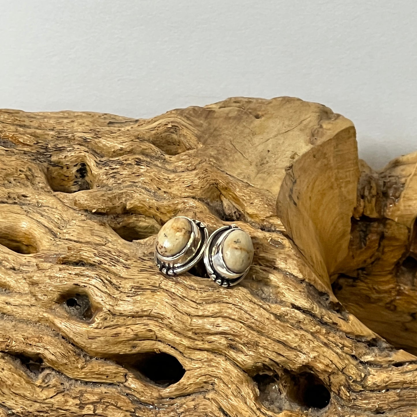 6mm Beaded Oval Studs Earrings