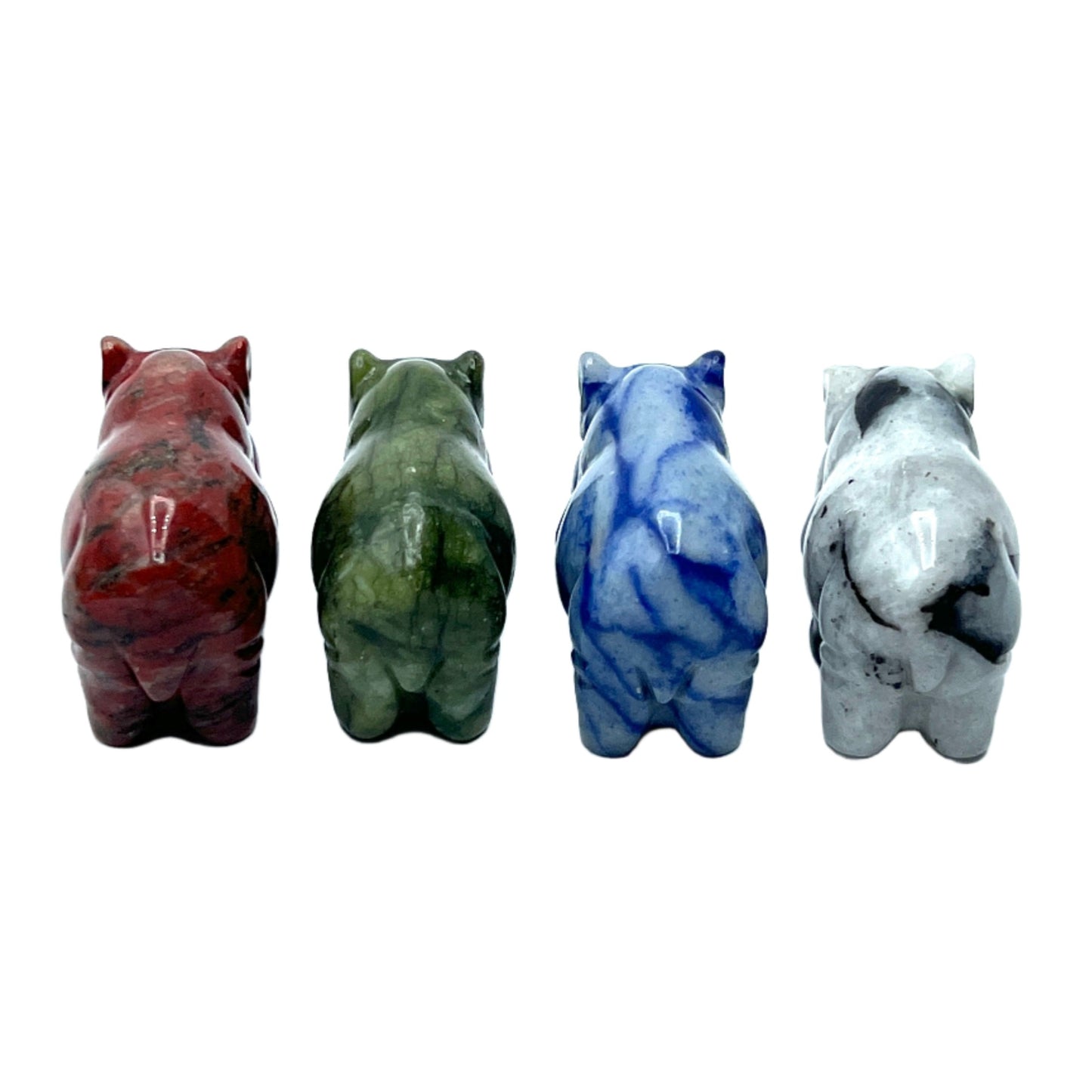 Hand Carved Gemstone Hippos