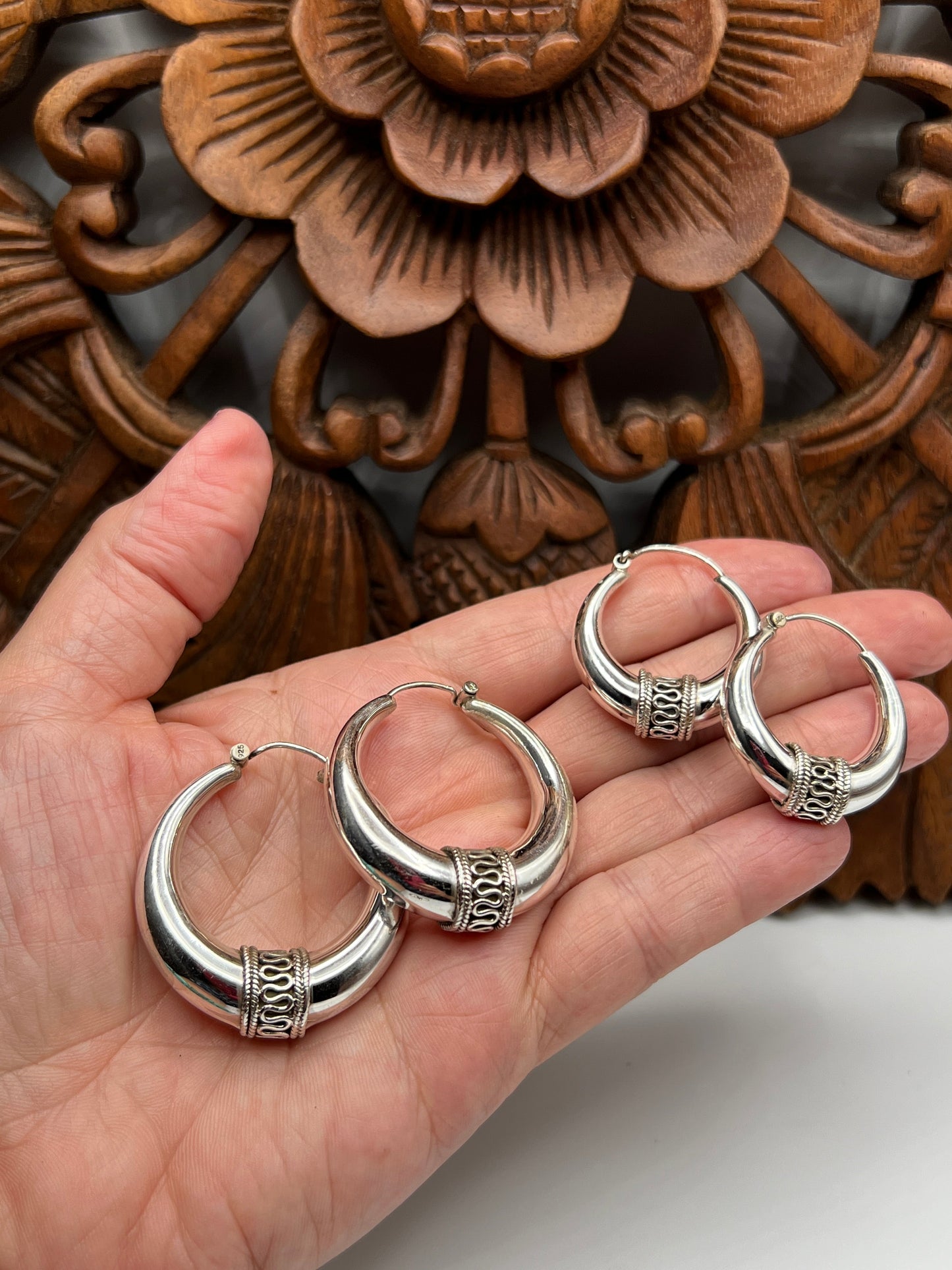 Wide Bali Hoop Earrings