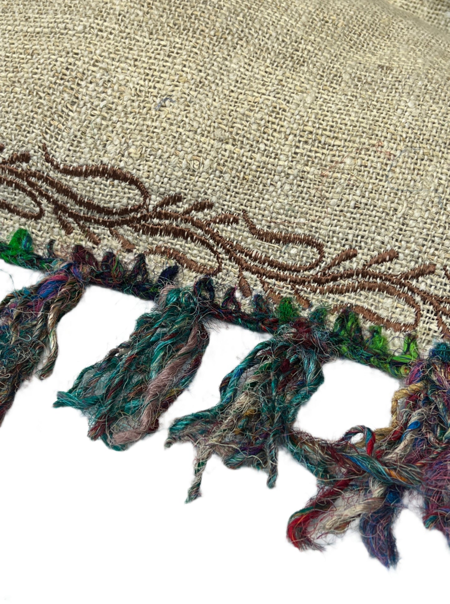 Hemp Embroidered Recycled Silk Bag