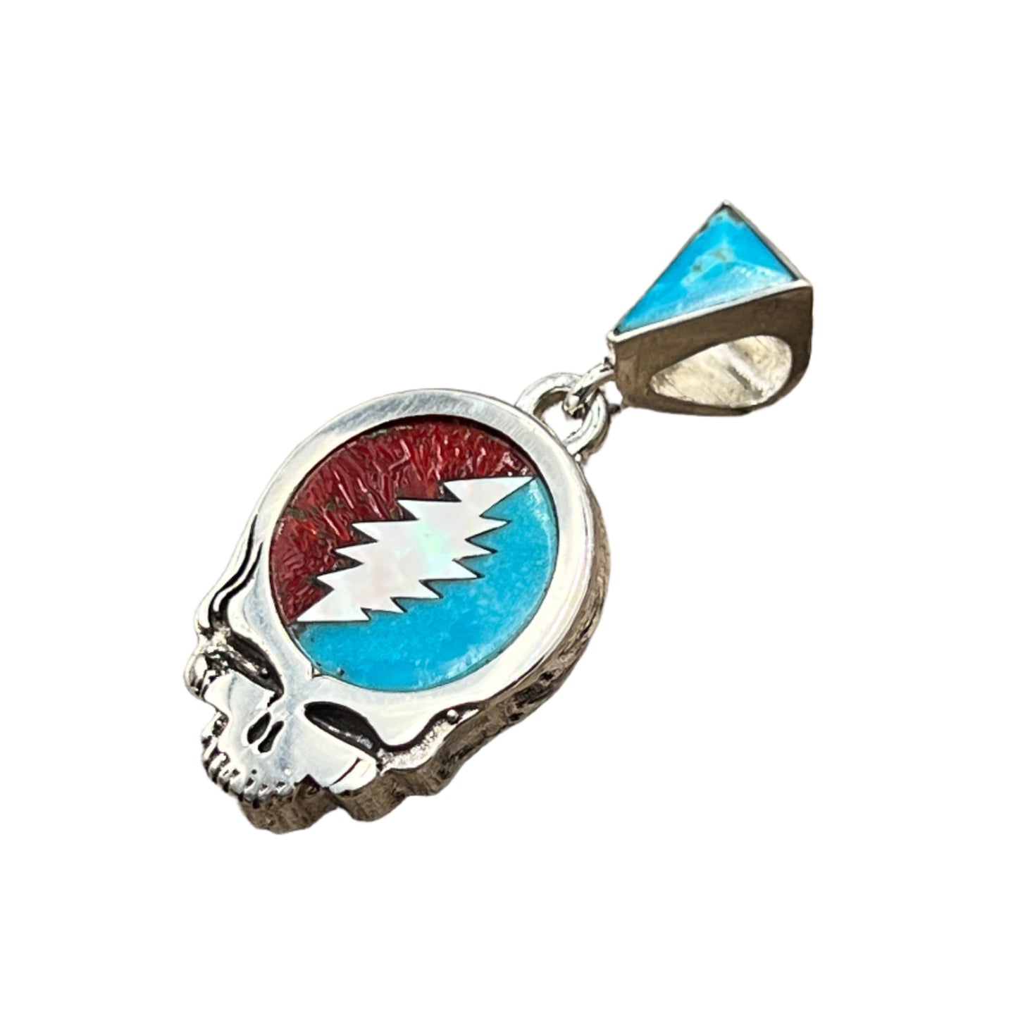 Rare Inlaid Gemstone SYF Bolt Pendant by David Freeland