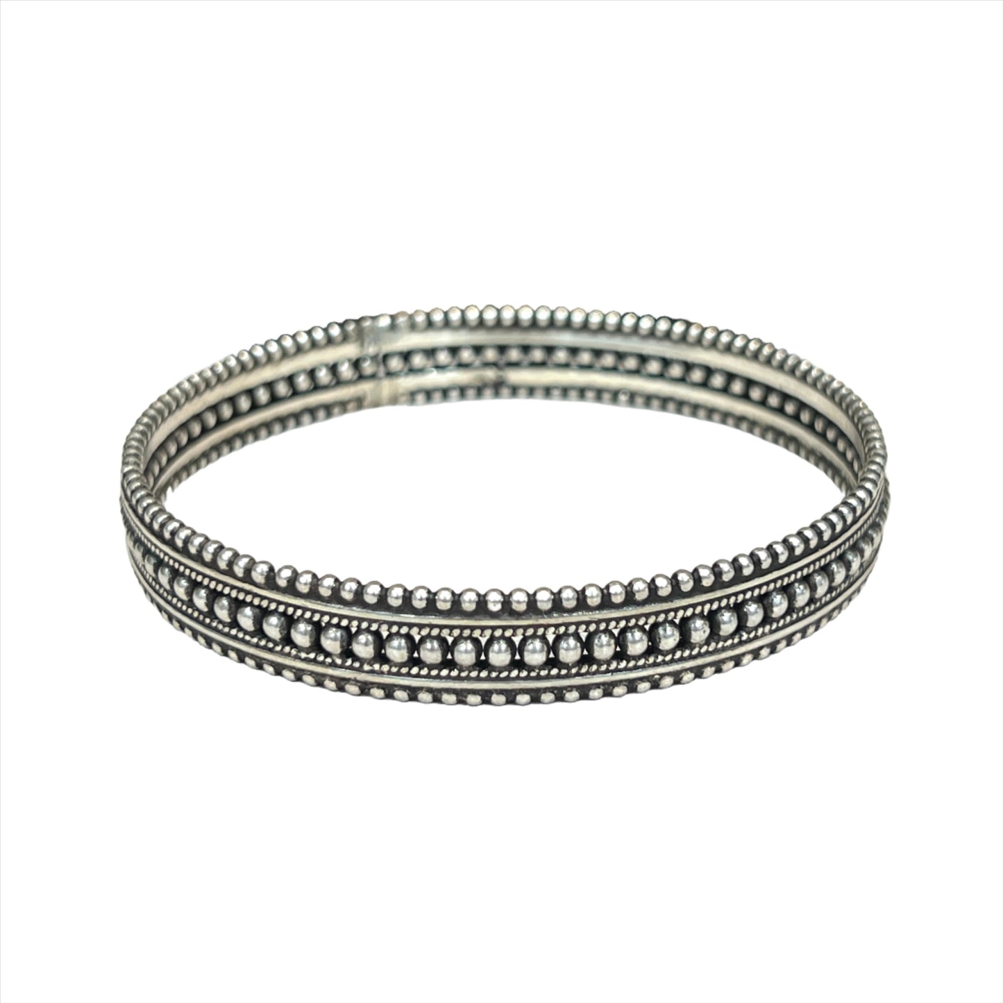 Vintage Rajasthani Sterling Silver Beaded Bangle
