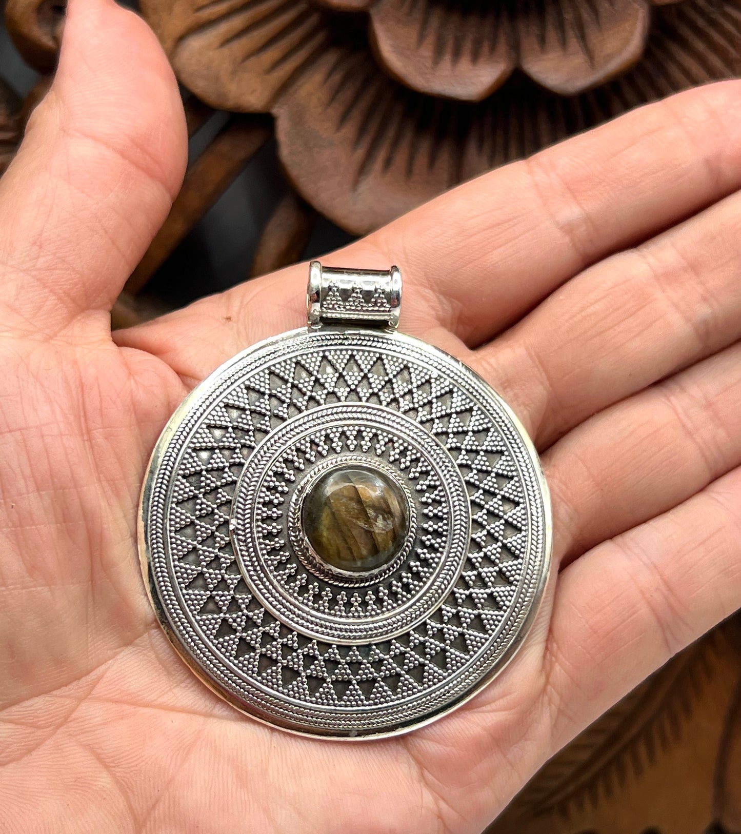 Labradorite Tribal Shield Pedant