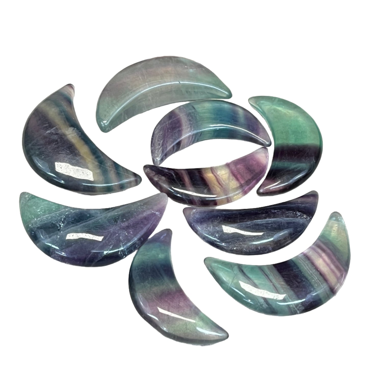 Fluorite Carved Moons