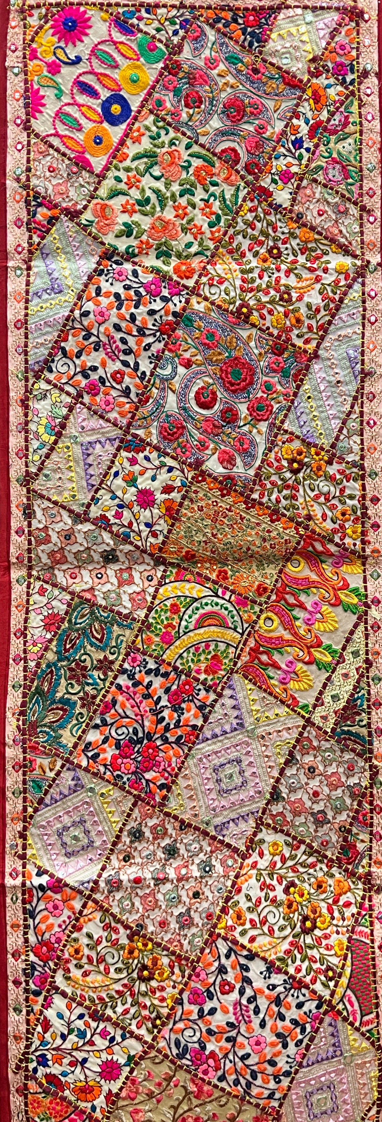 Long Rajasthani Embroidered Wall Hangings 20" x 60"