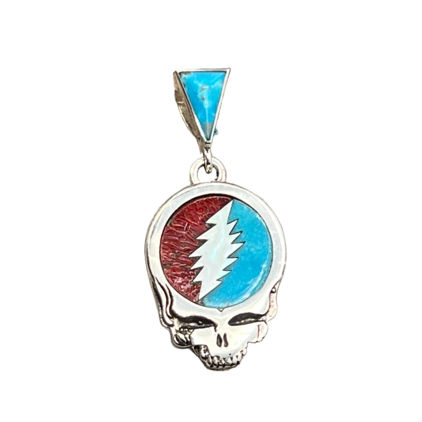 Rare Inlaid Gemstone SYF Bolt Pendant by David Freeland