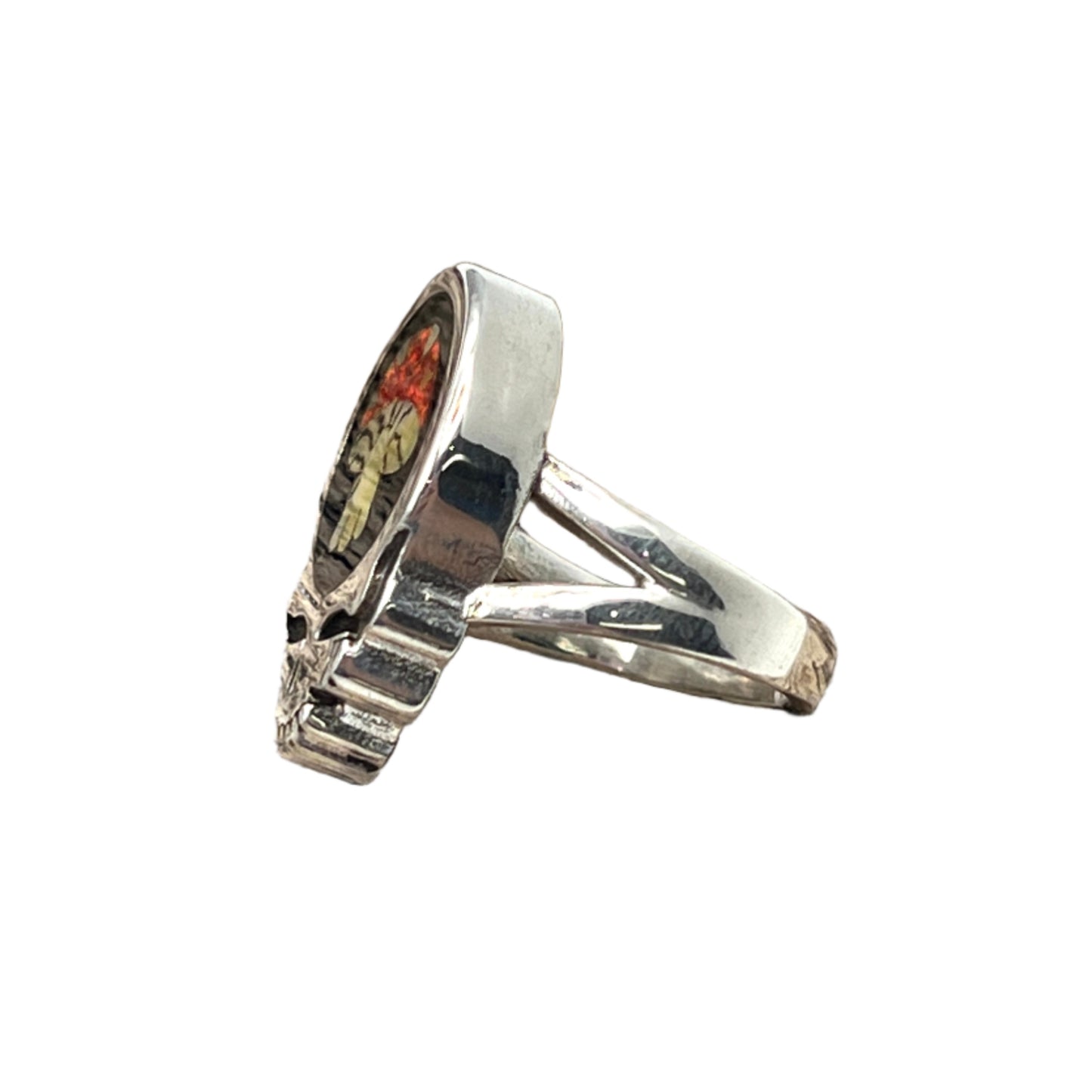 Inlaid Gemstone Grateful Dead SYF Mushroom Ring by David Freeland