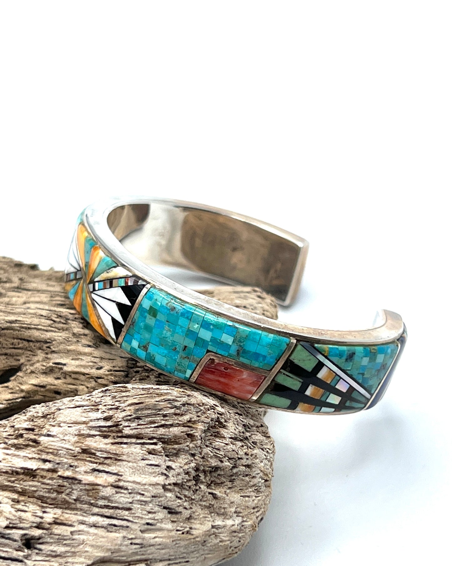 Rare Inlaid Gemstone Bracelet by David Freeland