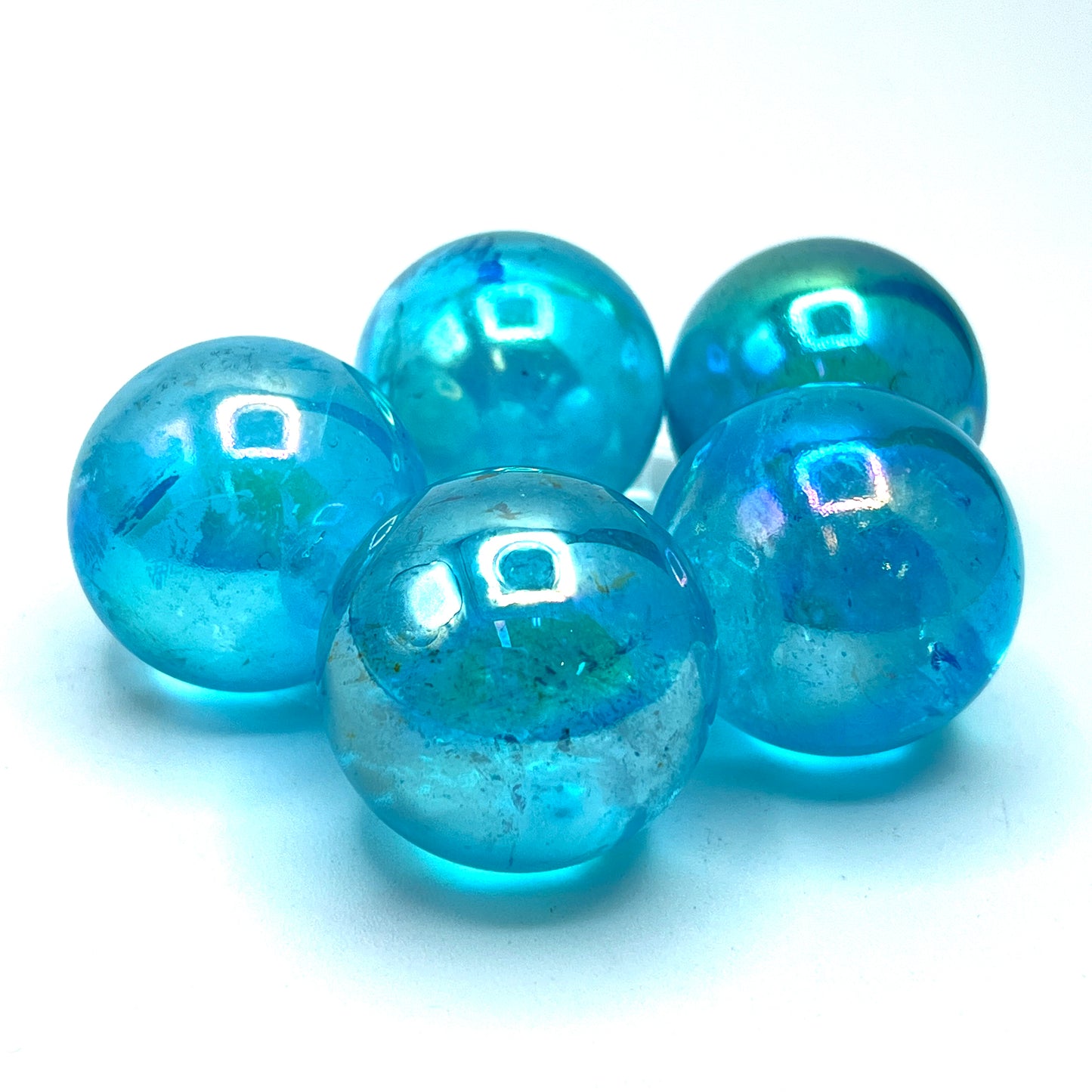 Aqua Aura Quartz Crystal Spheres
