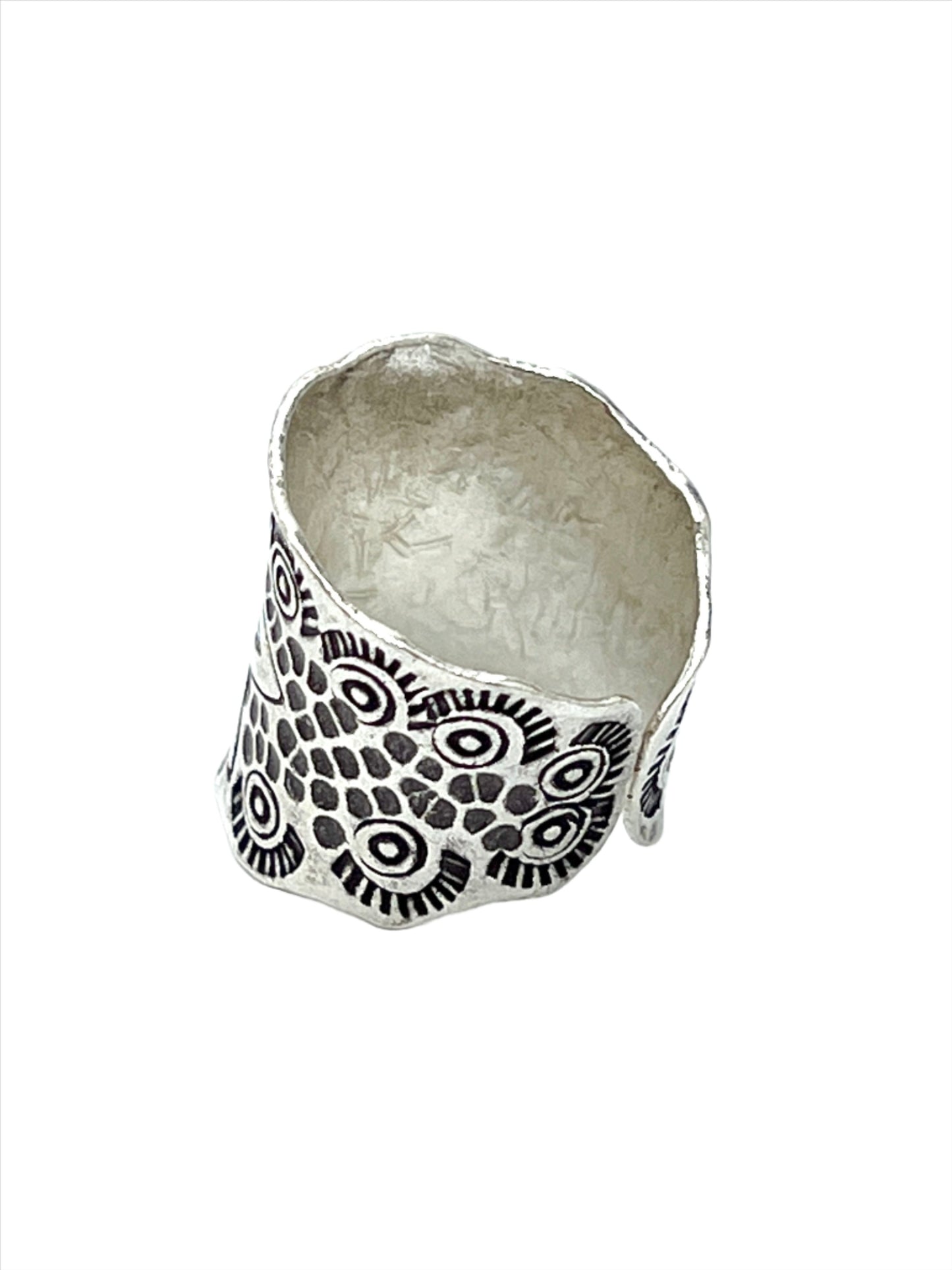 Sterling Silver Hill Tribe Center Flower Ring