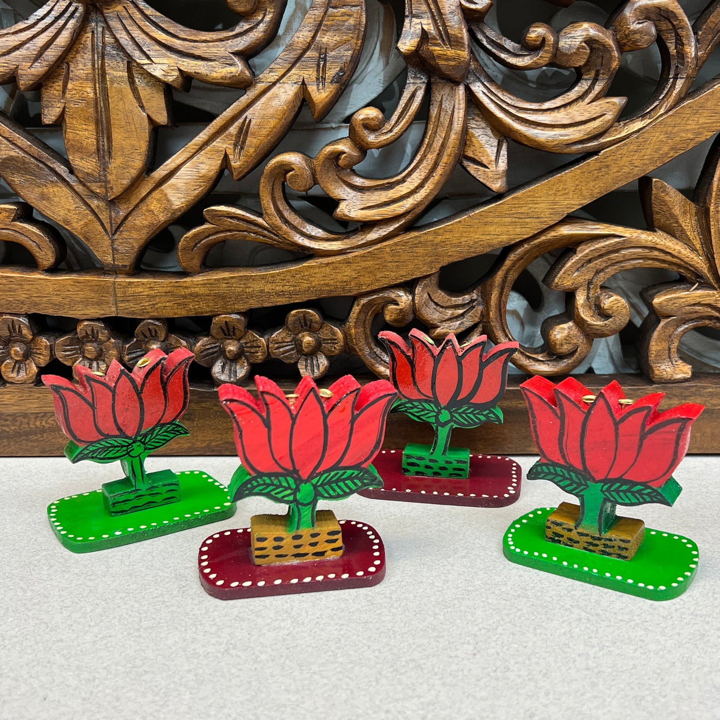 Lotus Flower Painted Incense Burner