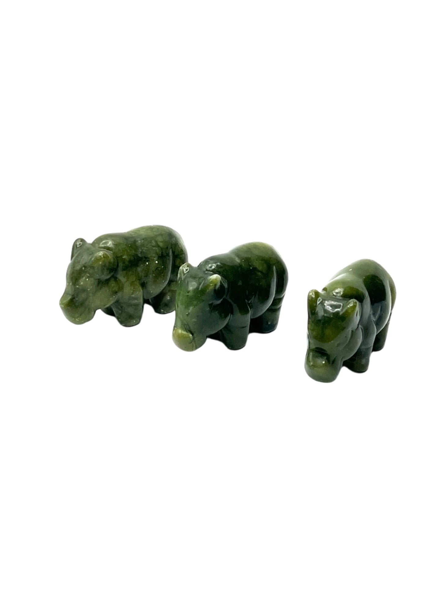 Hand Carved Gemstone Hippos