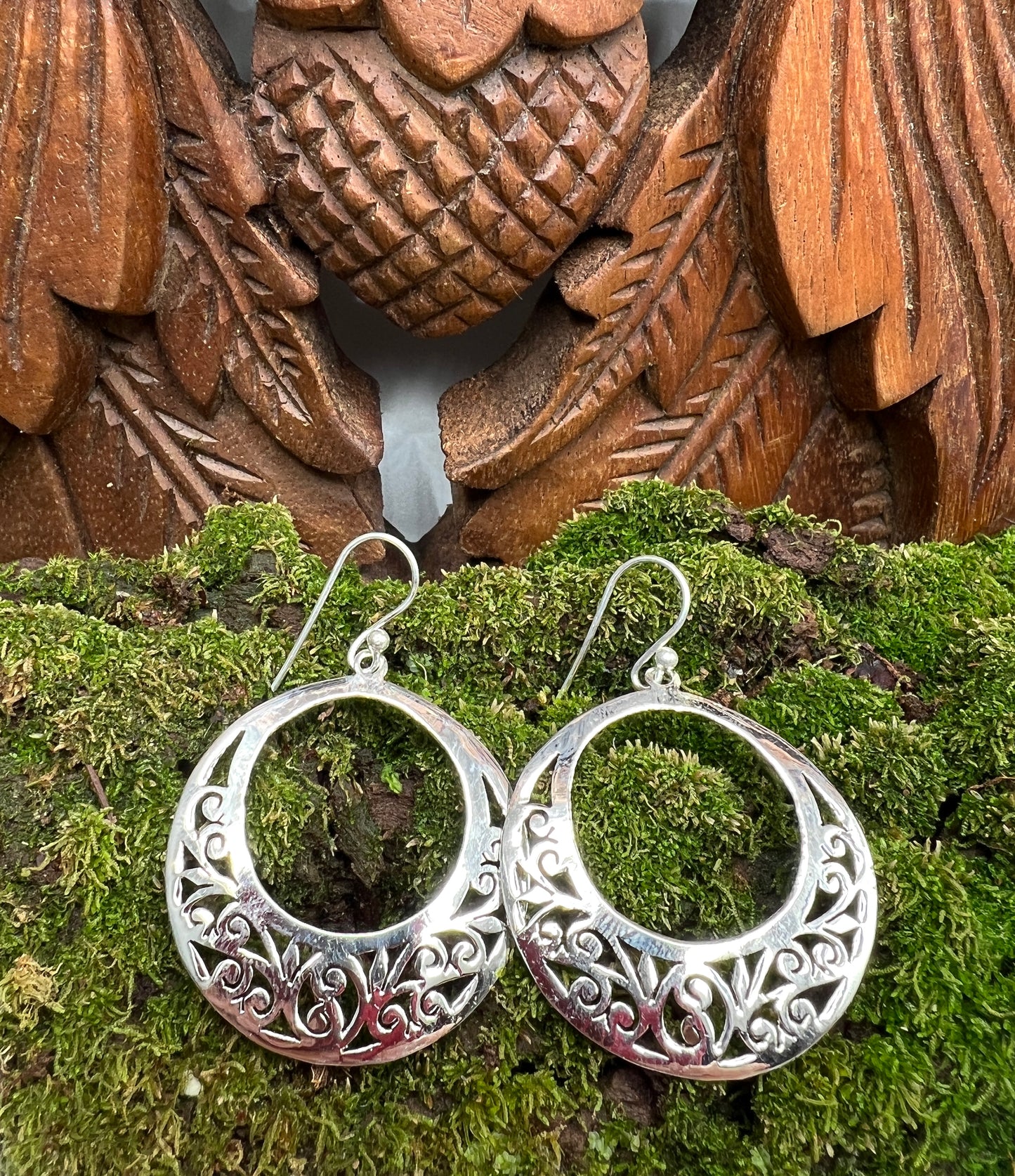 Sterling Silver Swirl Hoop Earrings