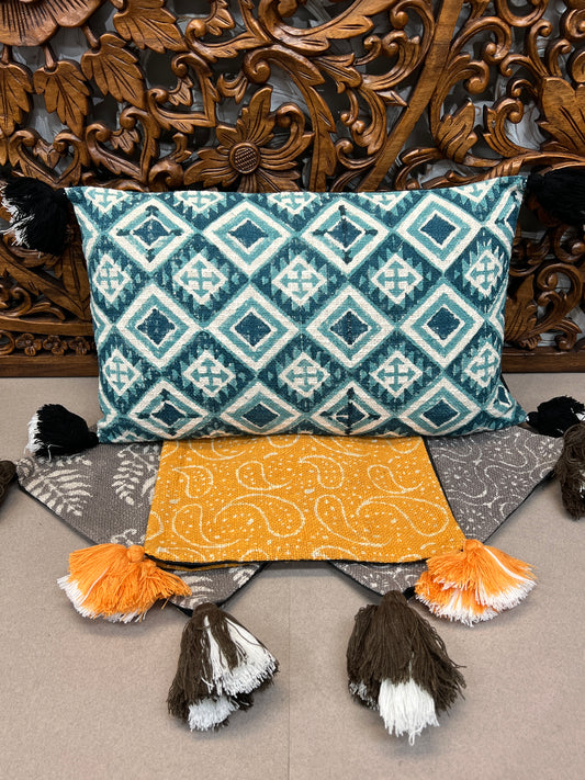 Block Print Throw Pillows | Rectangle