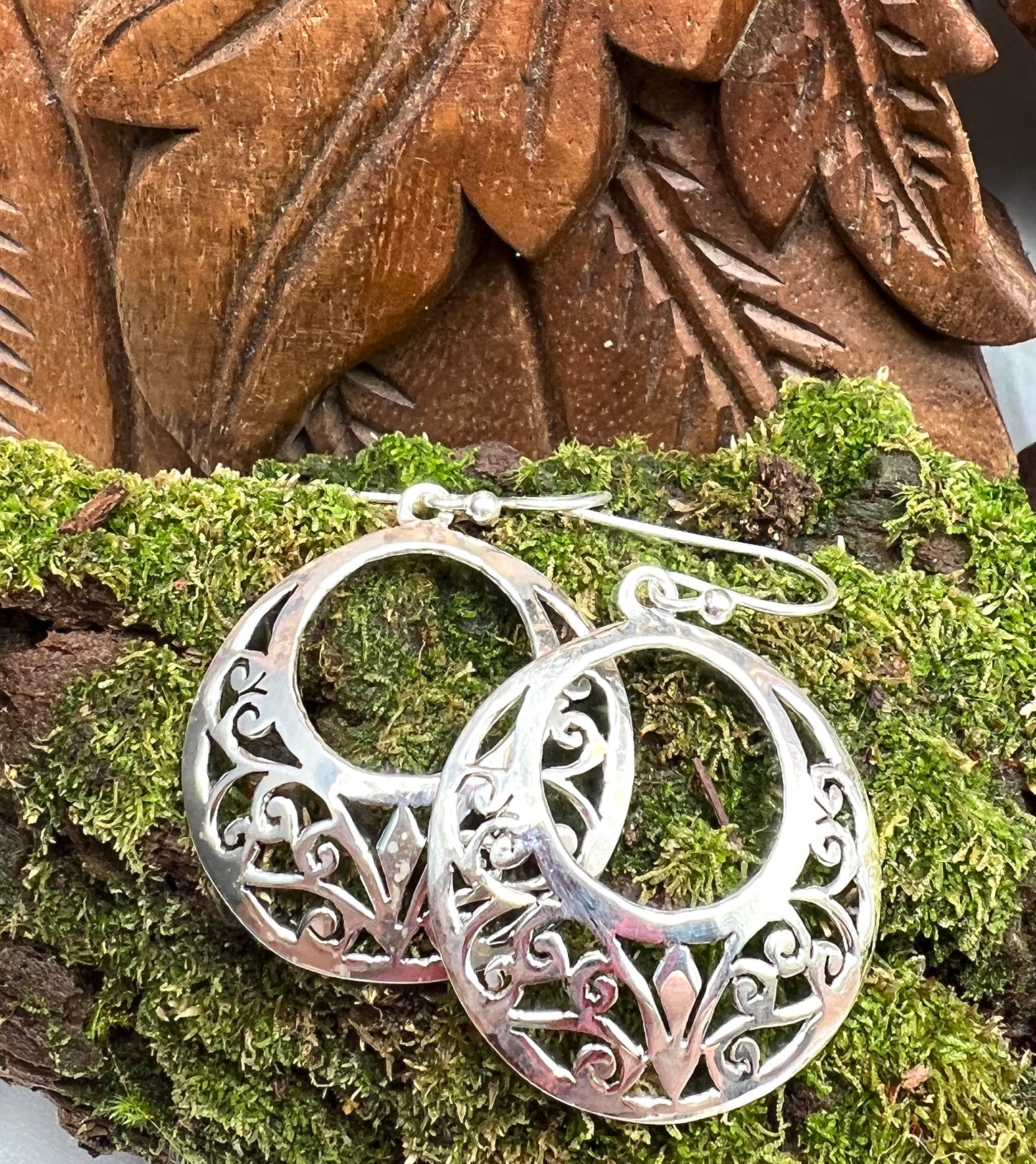 Sterling Silver Swirl Hoop Earrings