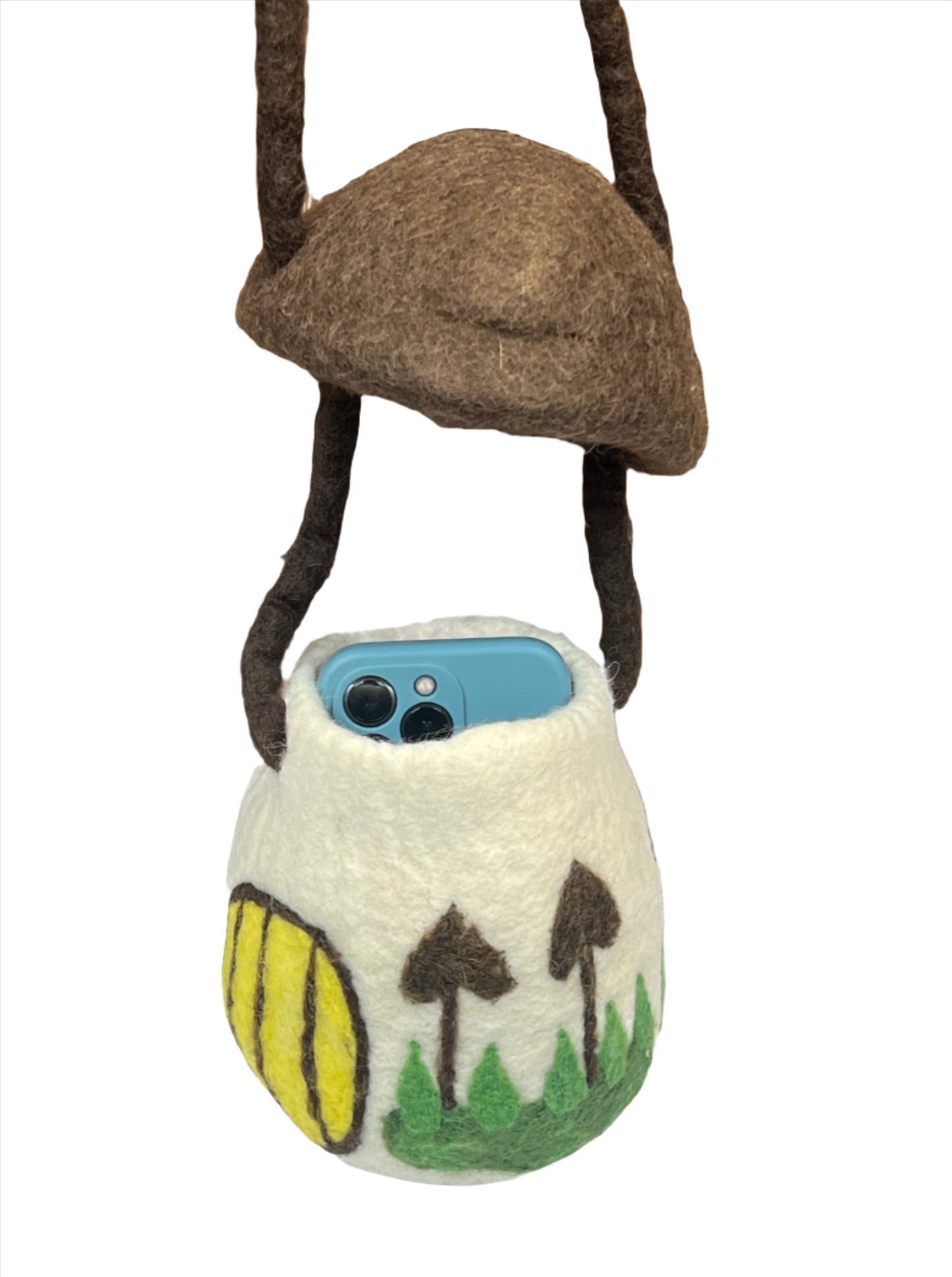 Hand felted Mushroom Wool Bags