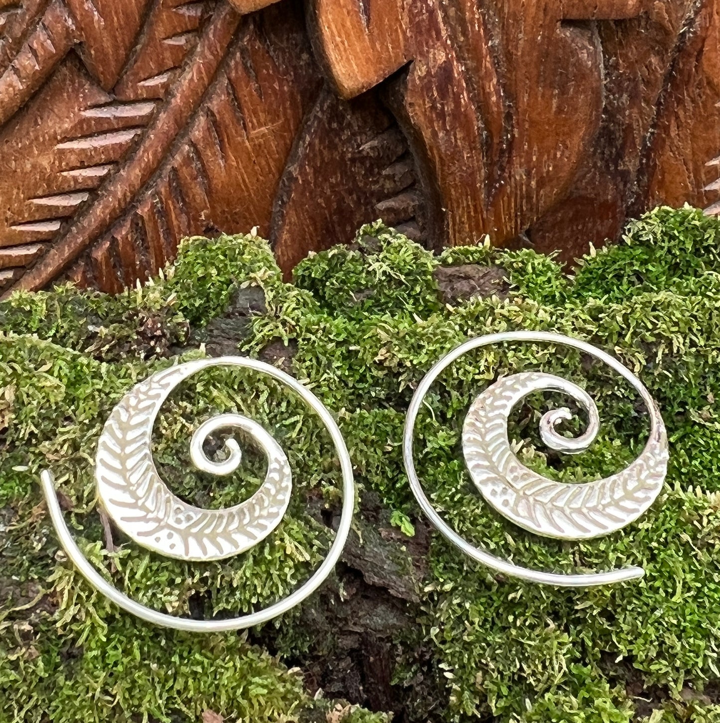 Feather Slide Hoop Earrings