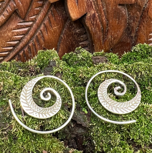 Feather Slide Hoop Earrings