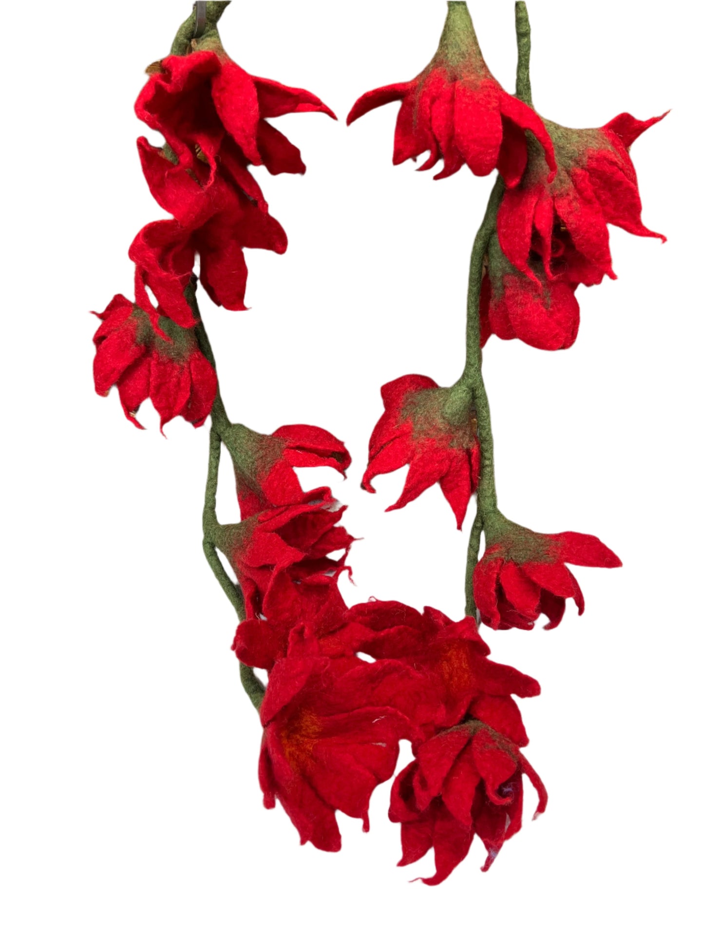 Hand felted Wool Flower Garland