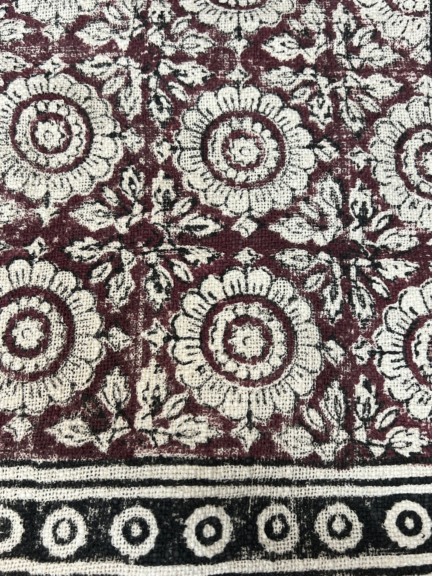 Block Print Table Runners | Wine