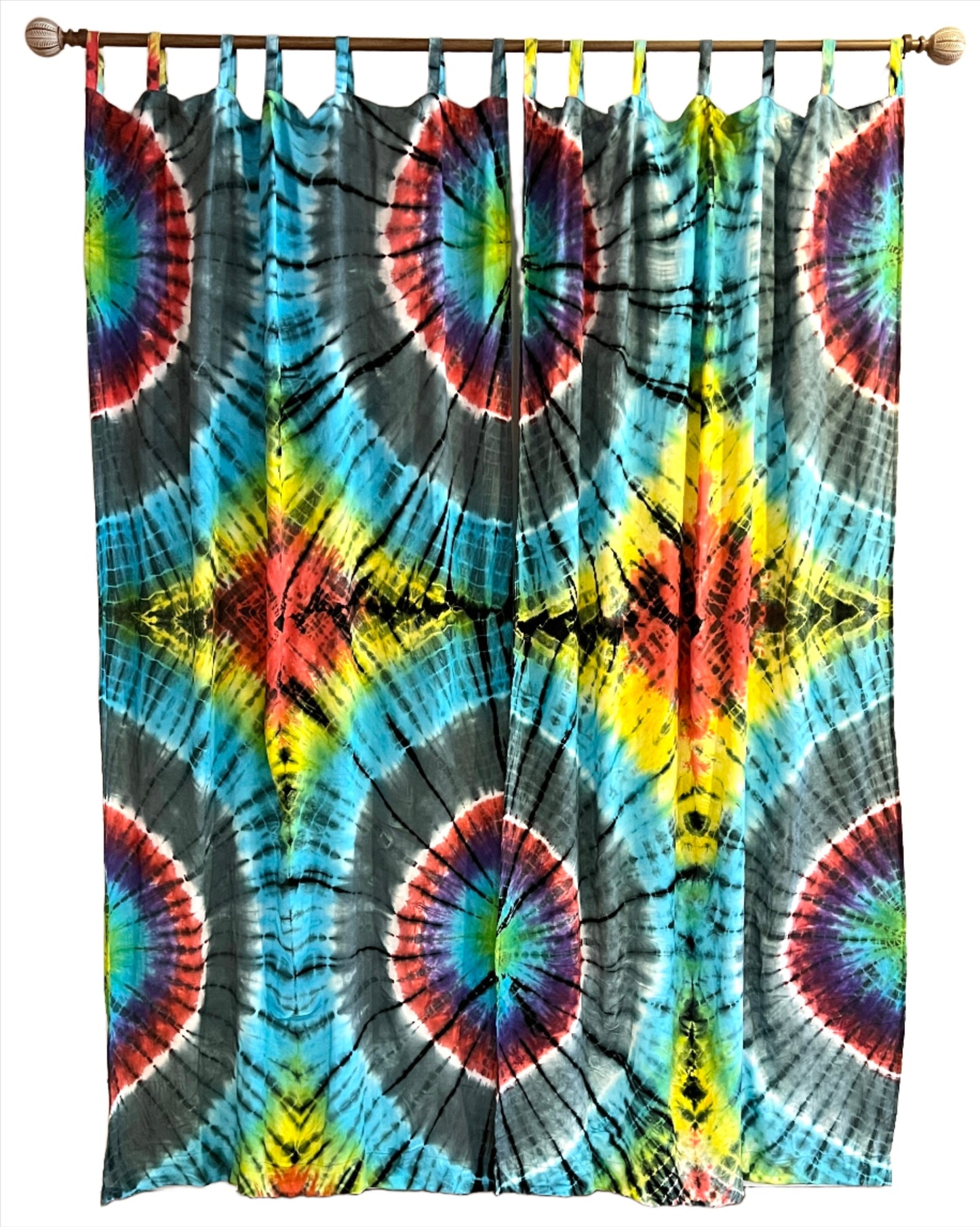 Rainbow Tie Dyed Curtain Panels