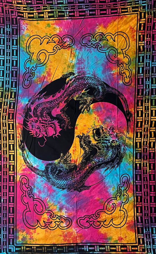 Yin & Yang Dragons  Tapestry