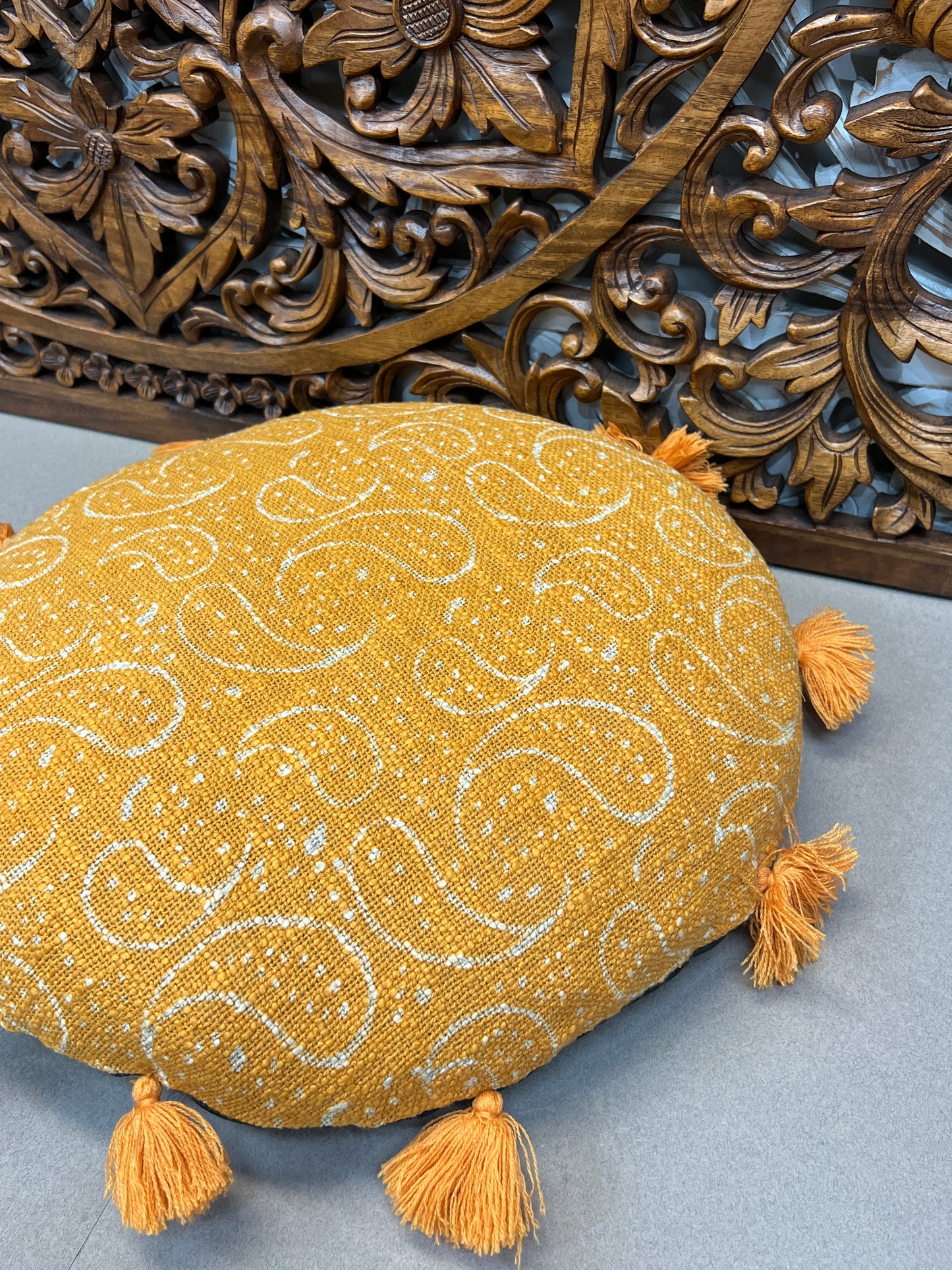Block Print Throw Pillows | Round