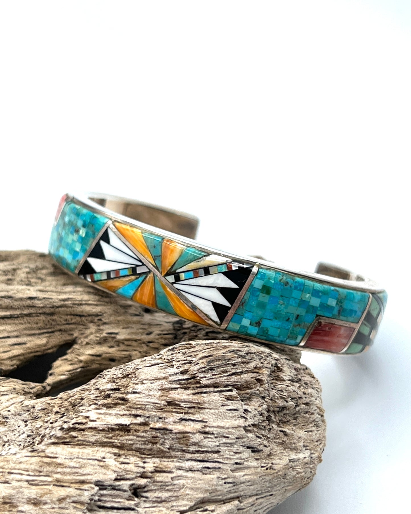Rare Inlaid Gemstone Bracelet by David Freeland