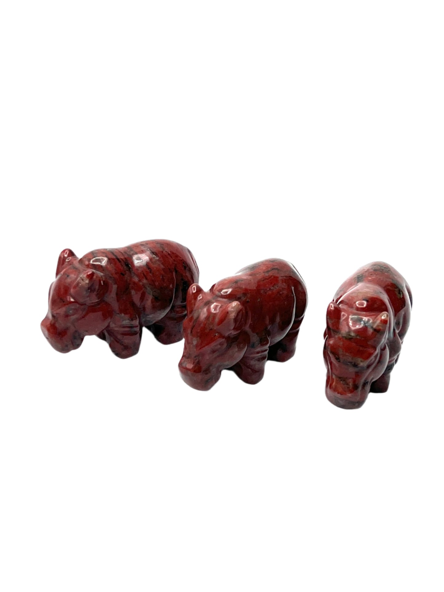 Hand Carved Gemstone Hippos