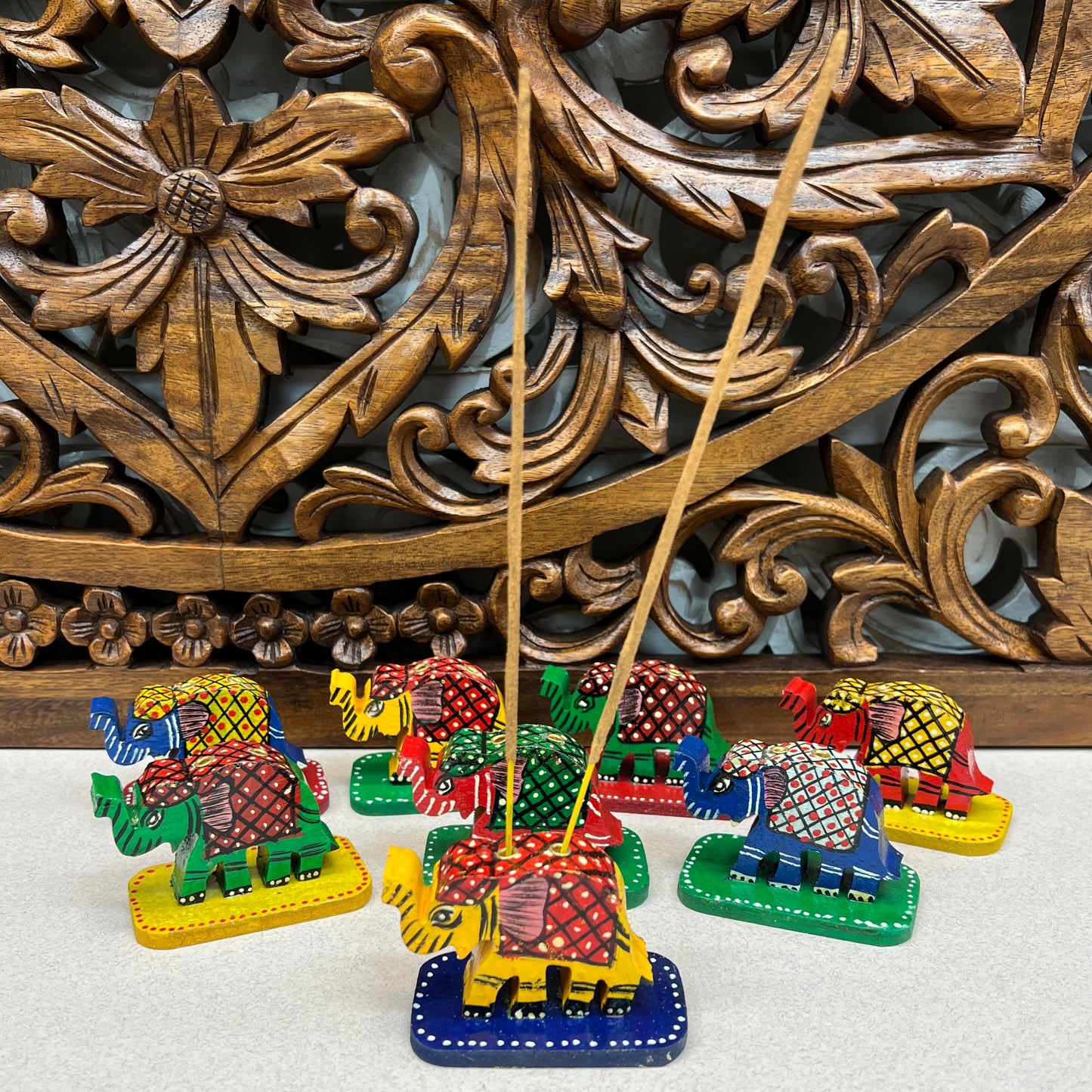 Elephant Painted Incense Burner