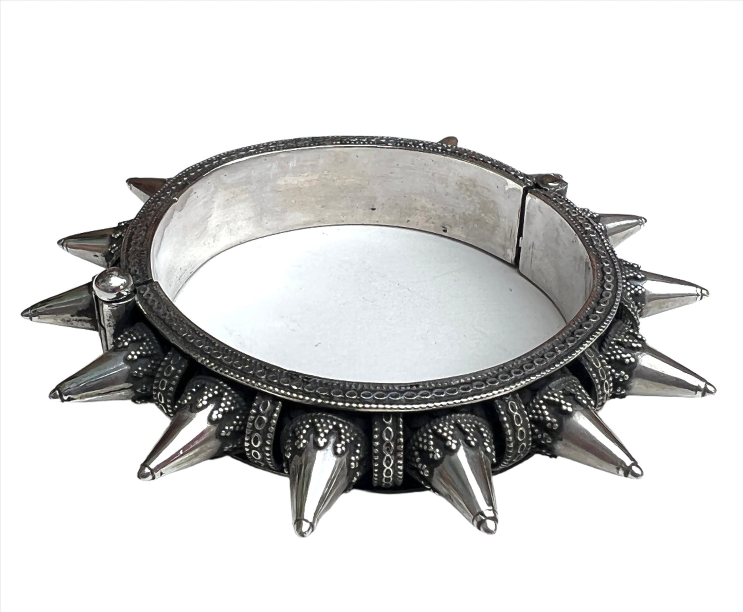 Vintage Rajasthani Sterling Silver Spike Bracelet