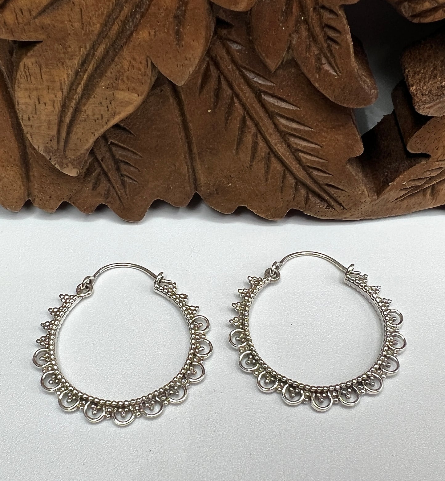 Beaded Decorative Hoop Earrings
