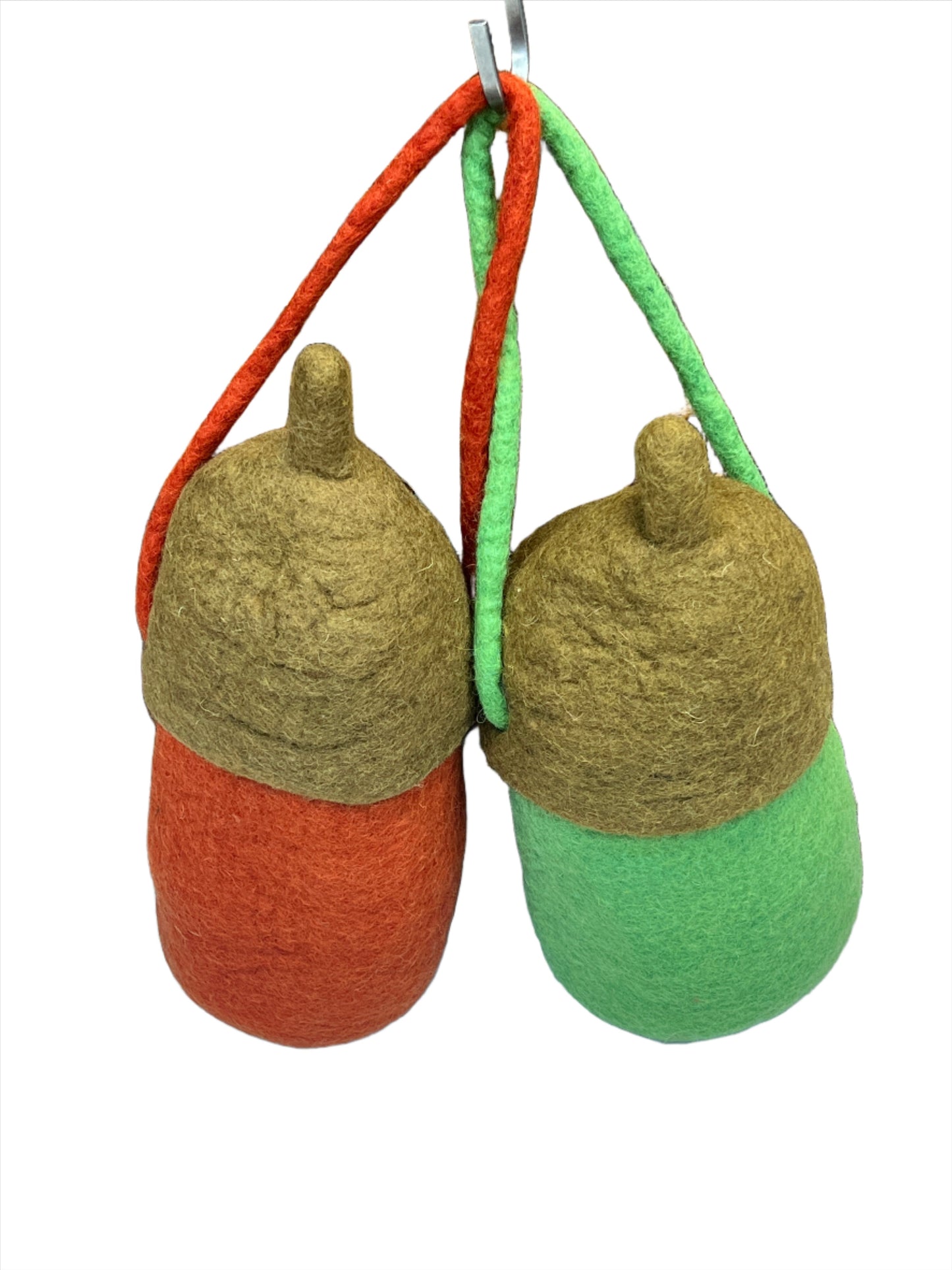 Hand felted Acorn Wool Bags