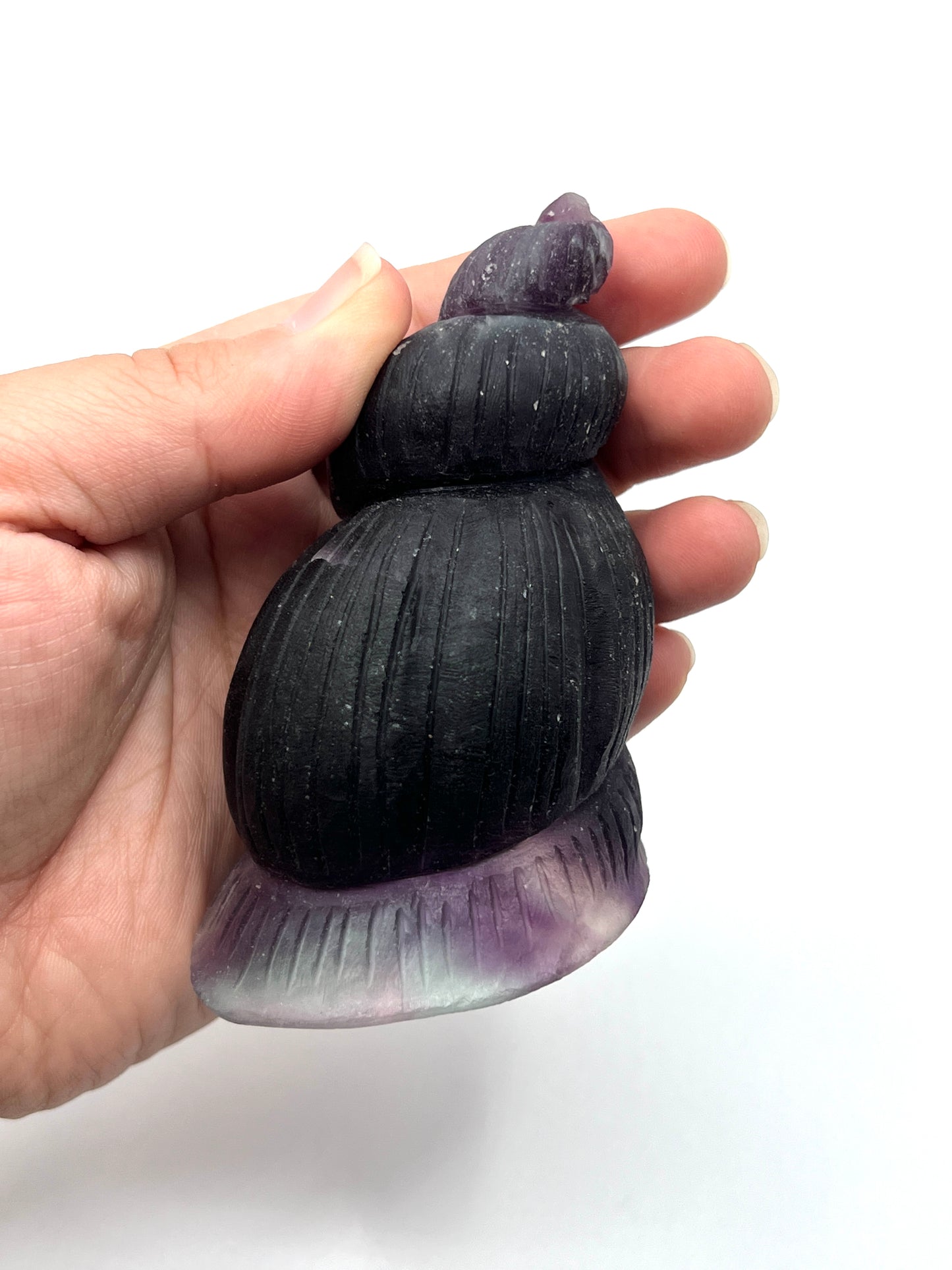 Carved Rainbow Fluorite Shells