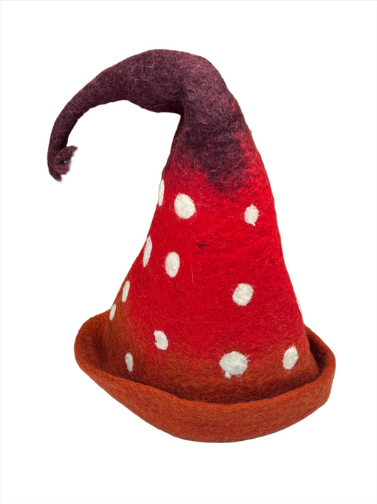 Hand felted Polka Dot Wool Hat