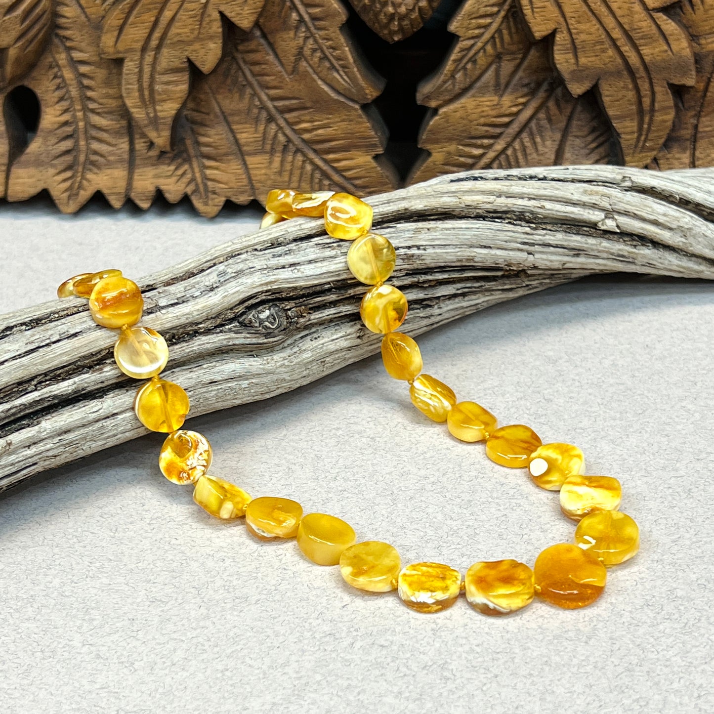 Disk Butterscotch Amber Necklaces
