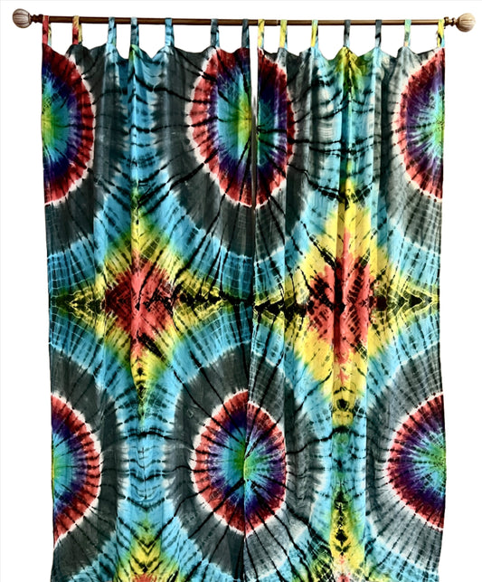 Rainbow Tie Dyed Curtain Panels