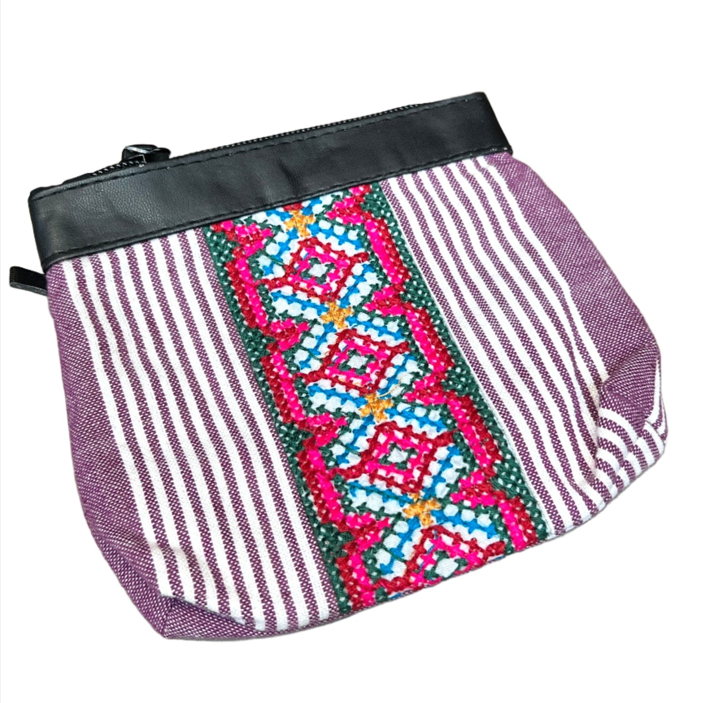 Hand Made Coin Pouches with Leather | Striped