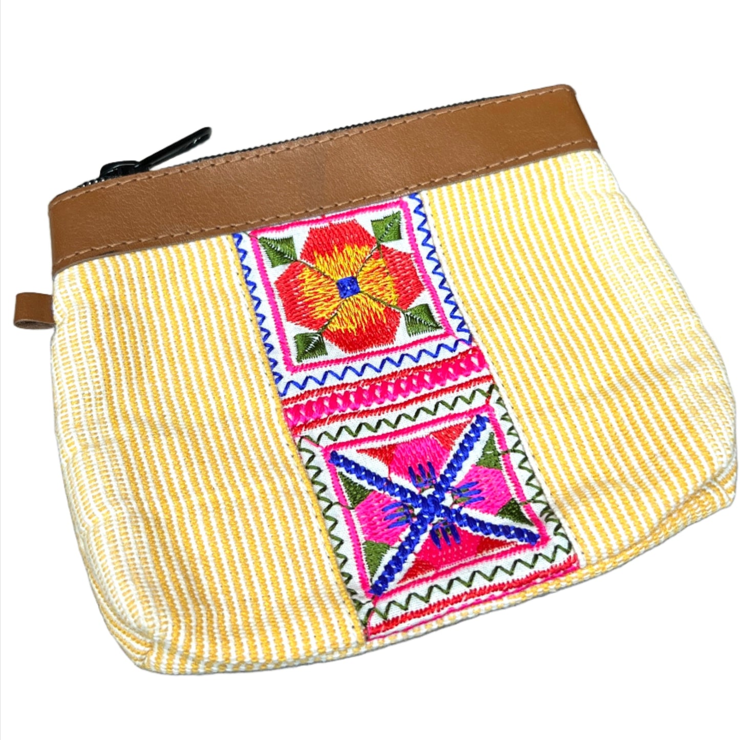 Hand Made Coin Pouches with Leather | Striped