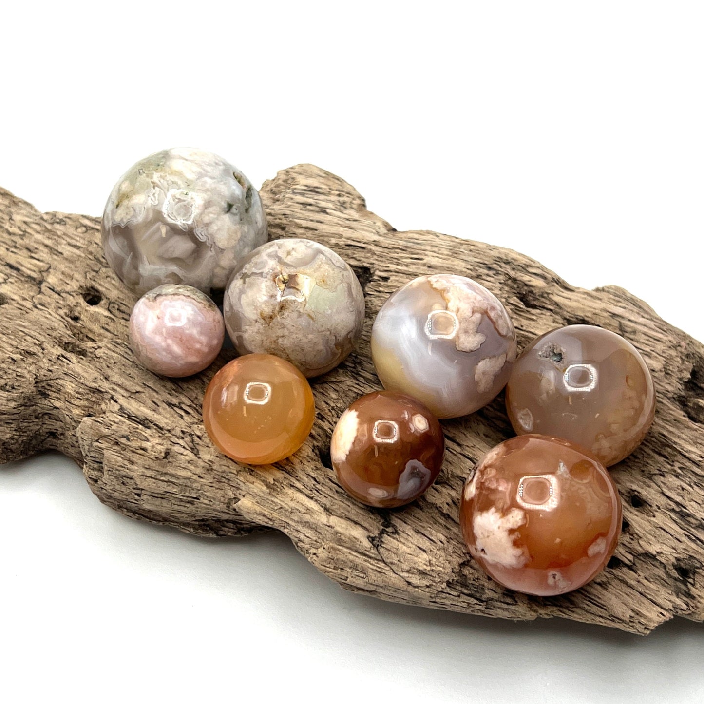 Flower Agate Spheres
