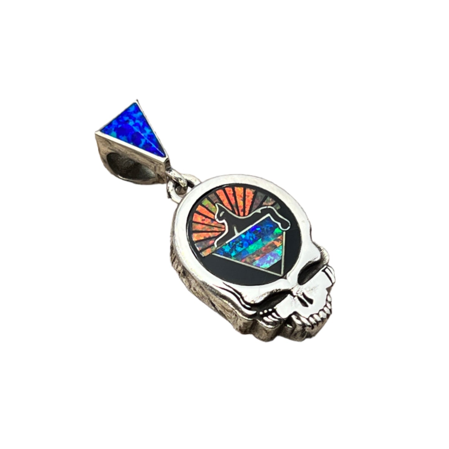 Rare Inlaid Gemstone SYF Cats Under the Stars Pendant by David Freeland