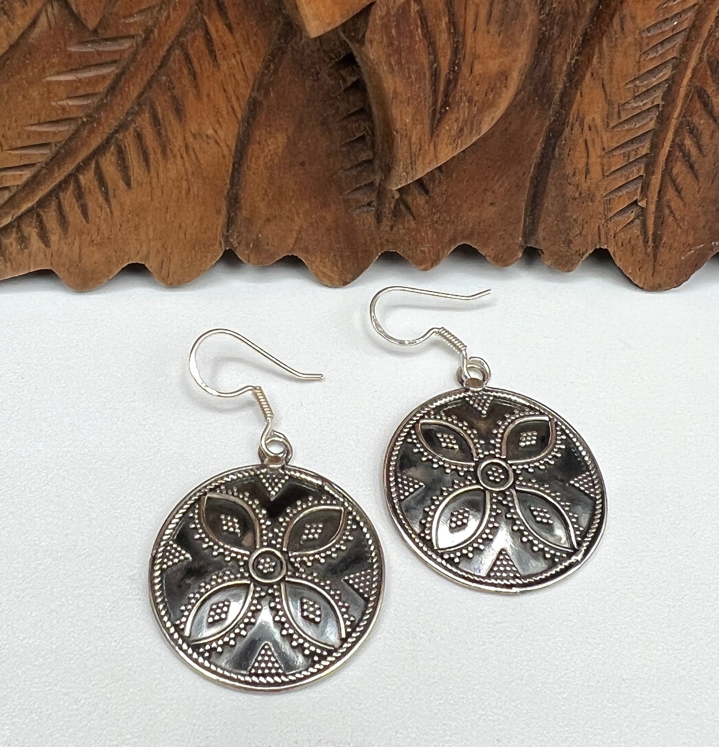 Rajasthani Tribal Round Shield Earrings