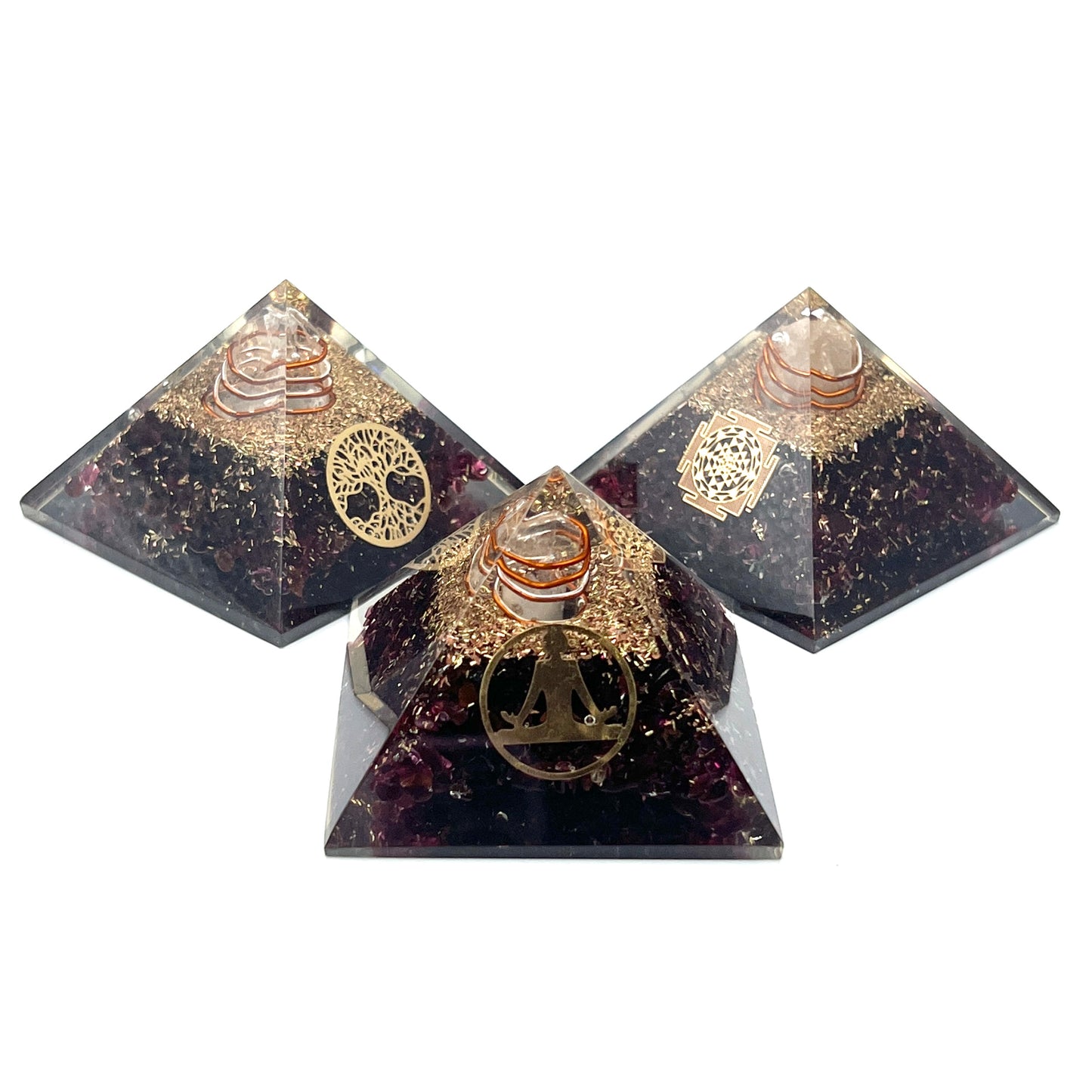Garnet Orgonite Pyramids